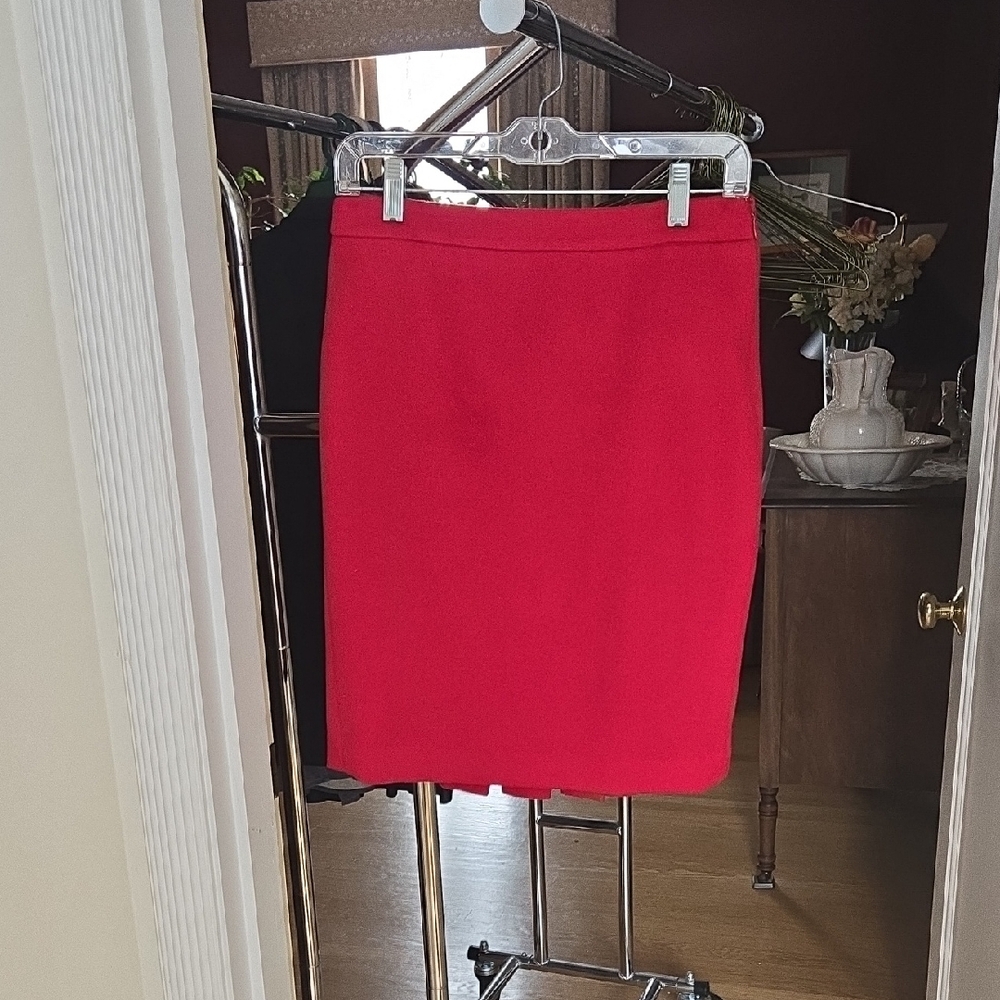 Ann Taylor Red Pencil Skirt Knee-Length Work